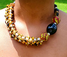 Glass bead necklace from Ghana