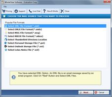 EML file conversion to MBOX File Method